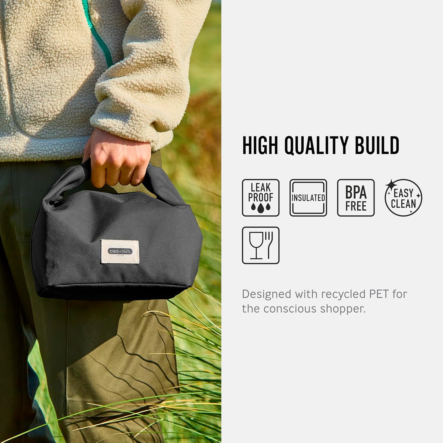 BLACK+BLUM Insulated Lunch Bag 6.7L - Recycled Roll Top