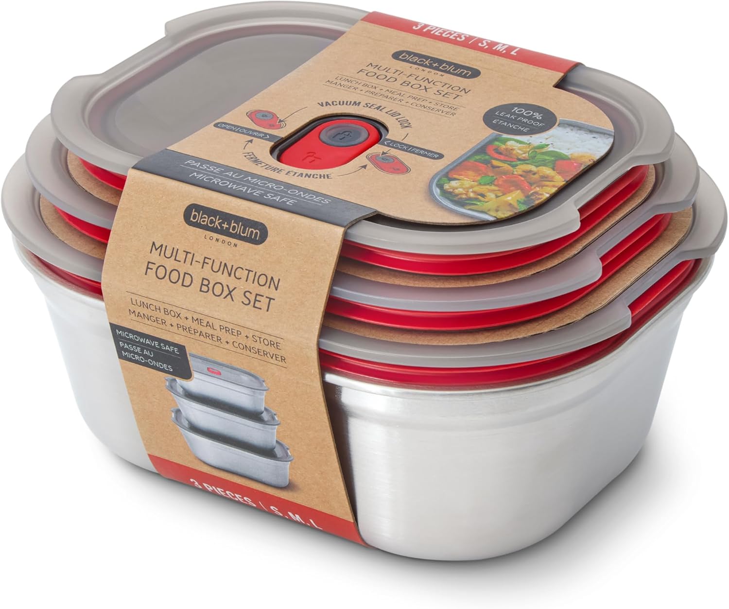 BLACK+BLUM Stainless Steel Lunch Bowl Mixed Set - 20/30/40oz