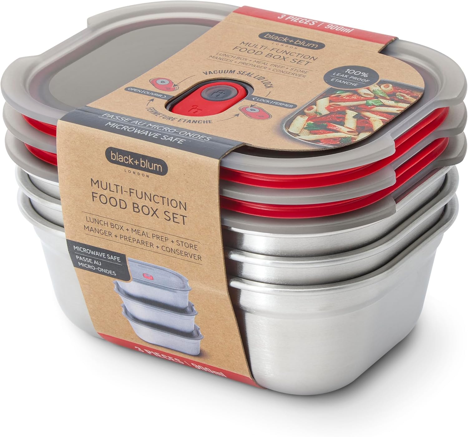 BLACK+BLUM Stainless Steel Lunch Box Set - Leak Proof 30oz