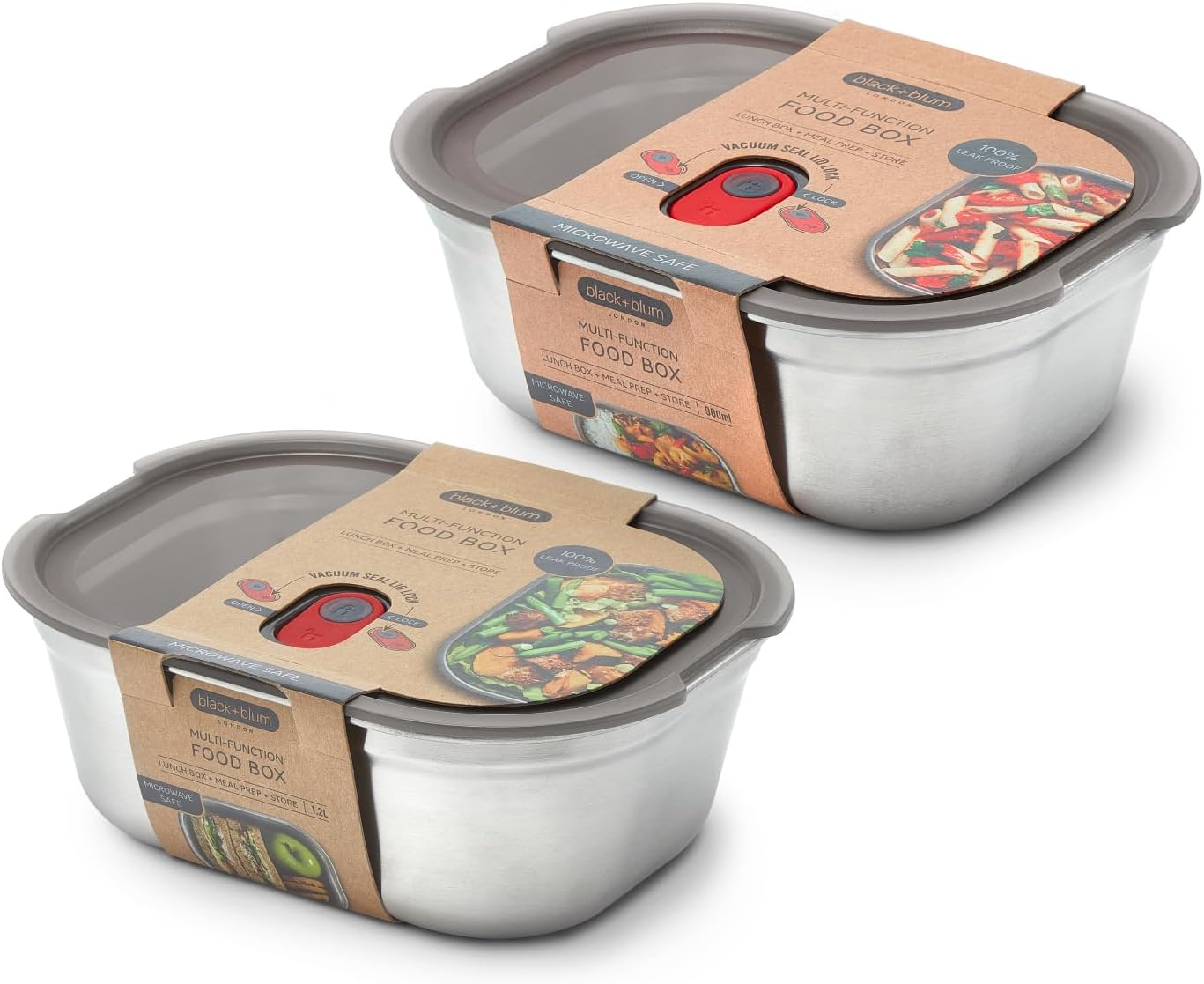 BLACK+BLUM Stainless Steel Lunch Box Set with Leak-Proof Lid